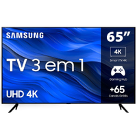 Smart TV 65" UHD 4K Samsung 65CU7700, Processador Crystal 4K, Samsung Gaming Hub, Visual Livre de Cabos, Tela sem limites, Alexa built in