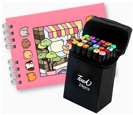 Livros de colorir e cadernos de organização