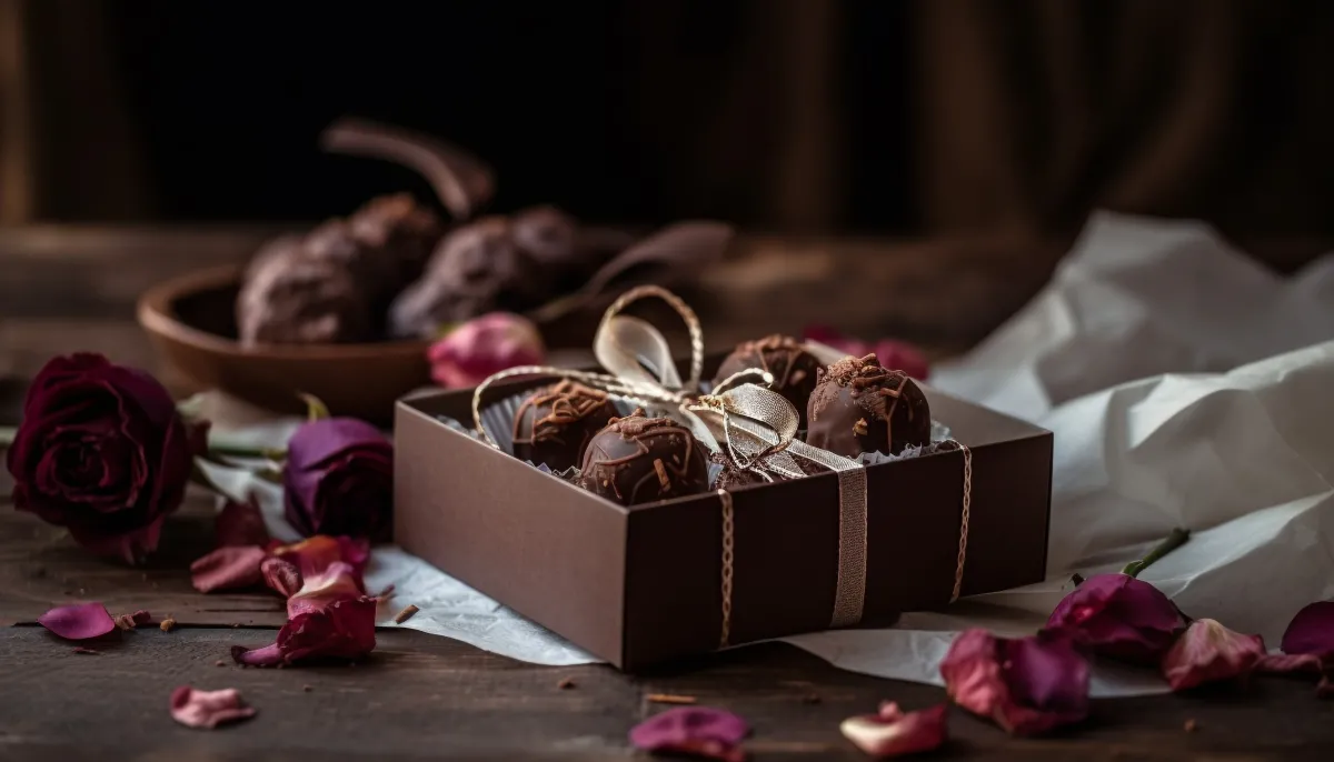 Cesta de dia dos namorados recheada de chocolates