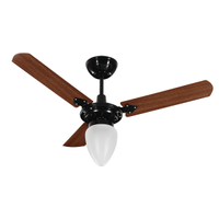 Ventilador de Teto Tron Pera New 3 Pás Preto / Verniz 127V