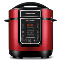 Panela De Pressão Elétrica Mondial Digital Master Cooker Pe-41 Panela Elétrica Pressão-127v-vermelho/inox 110V