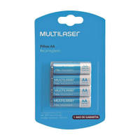 Pilhas Recarregáveis Aa Multilaser 2500Mah Com 4 Unidades - Cb052 Multilaser