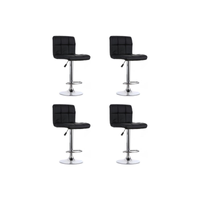 Kit 4 Banquetas Estofadas Vox com Regulagem a Gás Preto - Facthus