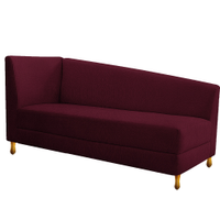 Recamier Valéria 185cm Lado Direito Suede Bordô - Amarena Móveis