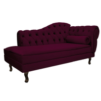 Recamier Diana 185cm Lado Esquerdo Suede Bordô - Amarena Móveis