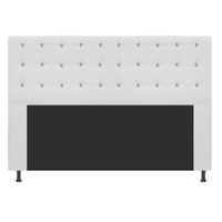 Cabeceira Estofada Dama 140 cm Casal Com Strass Suede Branco - Amarena Móveis