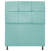 Cabeceira Estofada Damares 90 cm Solteiro Com Botonê Suede Azul Tiffany - Amarena Móveis