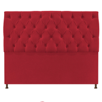 Cabeceira Sofia 140 cm Casal Suede Vermelho - Amarena Móveis