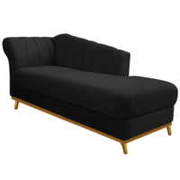 Recamier Vanessa 160cm Lado Direito Suede Preto - Amarena Móveis