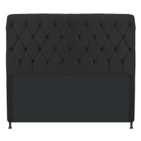 Cabeceira Estofada Cristal 160 cm Queen Size Com Capitonê Corano Preto- Amarena Móveis