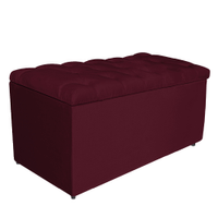 Calçadeira Estofada Liverpool 90 cm Solteiro Suede Bordô - Amarena Móveis