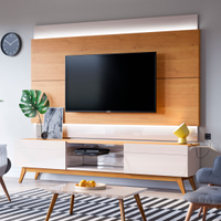 Rack com Painel Classic +2G 2.2 Nature com Off White - Imcal Móveis