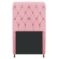 Cabeceira Estofada Cristal 100 cm Solteiro Com Capitonê Suede Rosa Bebê - Amarena Móveis