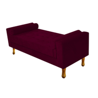 Recamier Félix King Size 195cm Suede Bordô - Amarena Móveis