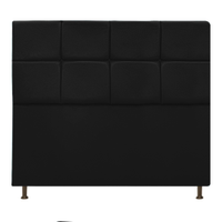 Cabeceira Estofada Damares 160 cm Queen Size Com Botonê Suede Preto - Amarena Móveis