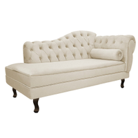 Recamier Diana 185cm Lado Esquerdo Suede Bege - Amarena Móveis
