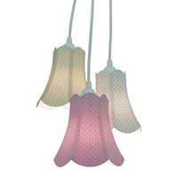 Lustre Pendente Paris Arabescos Branco, Bege e Rosa