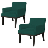 Kit 02 Poltronas Decorativas Para Sala de Estar e Recepção Beatriz W01 Verde Musgo - Lyam Decor