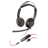 Headset Plantronics Poly Blackwire C5220, USB A, PC/Mobile, Stereo, Preto - 207576-01