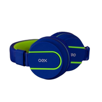Fone De Ouvido Com Microfone Dobravel Oex Teen Fluor Hs107 - Azul E Verde Azul/Verde