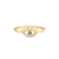 Anel Way em Ouro Amarelo 18k com Safira Azul e Diamantes