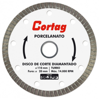 Disco Cortag Diamantado Turbo Para Porcelanato 110x20mm