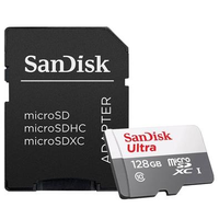 Cartão MicroSD SanDisk Ultra MicroSDHC UHS-I, 128GB, com Adaptador - SDSQUNR-128G-GN6TA