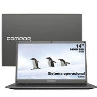 Notebook Compaq Presario 427 14 Pol HD Pentium N3700 SSD 240GB 4GB Linux Debian 10 - Cinza Cinza