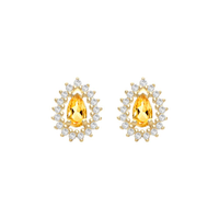 Brinco Olympia em Ouro Amarelo 18k com Citrino e Diamantes
