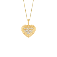 Pingente Amantes Coração em Ouro Amarelo 18k com Diamantes Brown