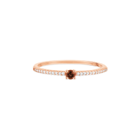 Anel Cores em Ouro Rosé 18k com Quartzo Fumê e Diamantes