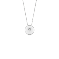 Pingente Mama em Ouro Branco 18k com Diamante