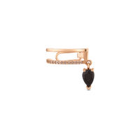 Piercing Anelli em Ouro Rosé 18k com Quartzos Negros e Diamantes Brown