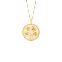 Pingente Medalha Sorte em Ouro Amarelo 18k