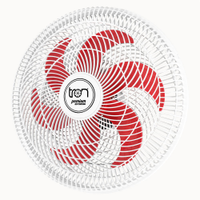 Ventilador Maggie Parede Branco Oscilante 127V Pás Vermelho