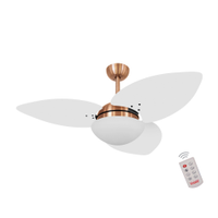 Ventilador de Teto Kovalski Cobre 3 Pás Branco 127V com Controle