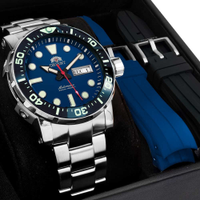 Relógio ORIENT KIT masculino Automático azul F49SS014 D1SX