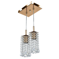 Lustre Pendente Clearcrillic Duplo Cristal Acrílico Cobre