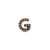 Brinco Letra G em Ouro Rosé 18k com Diamantes Brown