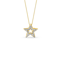 Pingente Símbolo Estrela em Ouro Amarelo 18k com Diamantes