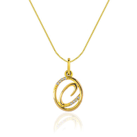 Pingente Letra C em Ouro Amarelo 18k com Diamantes