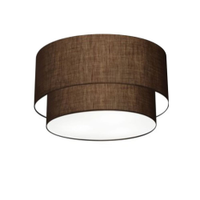 Plafon Duplo Cilíndrico Md-3045 Cúpula em Tecido 40x35cm - Café Bivolt