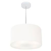 Pendente Cilíndrico Md-4099 Cúpula em Tecido 40x25cm Branco - Bivolt