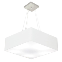 Pendente Quadrado Md-4032 Cúpula em Tecido 15-50x50cm Branco - Bivolt
