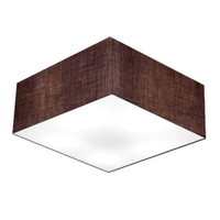 Plafon Quadrado Md-3060 Cúpula em Tecido 21/80x80cm Café - Bivolt