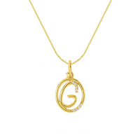 Pingente Letra G em Ouro Amarelo 18k com Diamantes