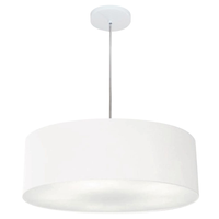 Pendente Cilíndrico Md-4217 Cúpula em Tecido 50x15cm Branco - Bivolt