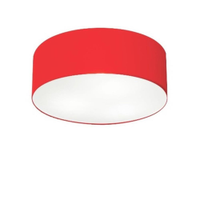 Plafon Cilíndrico Md-3005 Cúpula em Tecido 40x12cm Vermelho - Bivolt