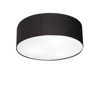 Plafon Cilíndrico Md-3046 Cúpula em Tecido 35x12cm Preto - Bivolt