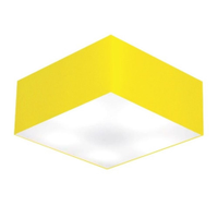 Plafon Quadrado Md-3012 Cúpula em Tecido 21/50x50cm Amarelo - Bivolt